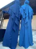 Etniska kläder Long Khimar Hijab 2 Veils Scarf Wrap Jilbab Prayer Plagment Khimars for Women Muslim Abaya Hijabs Niqab Ramadan Islamic