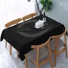 Table Cloth Rectangular Waterproof Oil-Proof Witching Hour Halloween Tablecloth Backed Elastic Edge Cover 40"-44" Fit