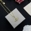 Fashion Jewelry Metal Pearl Necklace cjeweler Westwood Designer Pendant Necklaces Letter Vivian Chokers Luxury Women