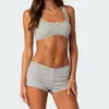 Traccettaci da donna Donne casual grigio grigio 2 pezzi set di bralette magro