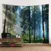 Tapisseries Forest Tapestry Home Decoration Paysage Tapestry Salon Room Decoration Tapestry Tapestry rideau Old Tree Red R230812