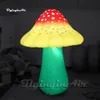 wholesale Illuminated Large Inflatable Mushroom Plant Tree Model Green Stem And Yellow Cap For Park Decoration