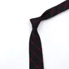 Bow Ties Classic Black Gray Plaid Cotton Necktie 6cm Fashion Massion Skinny Tie Men Tuxedo Suit Party Business Ascal