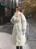 Женские траншевые пальто 2023 зимняя белая хлопчатобумажная одежда корейская с длинным рукавом куртки теплые парки верхняя одежда