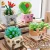 Блоки Bonsai Flower Bouquet Orchid Pot Pot Plating Blocks Model City Street View Friends Toys For Girl Gift R230814