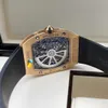 Часы RichasMiers Ys Top Clone Factory Часы из углеродного волокна Автоматические кварцевые наручные часы серии RM Rm67-01 Розовое золото 18 карат с бриллиантами Указатель даты Yi-swz0 YI-JC8D YI-YOT3CAZDL9VL