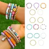 Link braccialetti di braccialetti di fiore Bracciale per perline di argilla con perle imitazione fascino colorato braccialetti colorati.