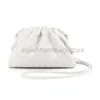 Nouveau véritable tissage nuage dames mode embrayage main en cuir souple boulette hobo sac à bandoulière sac à main