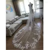 Bridal Veils Long Lace Wedding Veil 3.5 Meters 3m Wide Nature White Cathedral With Comb Accessories Bride Headpieces