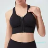 ヨガの衣装Veqking Front Zipper Women Sports Bra Plus Size Push Up Choldproof Running Breatable Fitness Workout Top