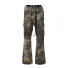 Heren jeans Harajuku heren overalls camouflage casual trompet broek losse ltipoet streetwear denim hiphop flare broek j230814