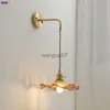 Wall Lamps IWHD Amber Glass LED Light Sconce For Living Room Bedroom Bar Copper Home Indoor Lighting Luminaria Beside Lamp Wandlamp HKD230814