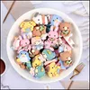 Other 20Pcs Cute Cartoon Animals Flatback Resin Components Dog Bear Rabbit Characters Phone Deco Parts Diy Scrapbook Accessories Drop Dhj9Q