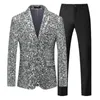 Suits Men Suits Blazers Business Suit Suit 2 -częściowa klasyczna impreza PROM SURES Men Blazer Jacket and Spodni piosenkarka mody Gospodarz Kostium sceniczny 230814