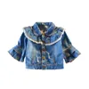 Jackets Baby Girl Spring Autumn Ruffles Jacket Jacket meninas crianças Jeans fofas Jaquetas sobretoco