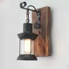 Vägglampor industriell trä vägglampa vintage loft hem dekoration väggljus sconces metall glas lampskad för vardagsrum sängbelysning hkd230814