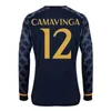 23 24 ALABA CAMAVINGA Mens Soccer Jerseys MODRIC TCHOUAMENI KROOS VALVERDE RUDIGER Long Sleeve Player Home Away 3rd Football Shirts