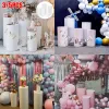 Party Decorations White Gold Pink Round Display Plinth Wedding Pedestal Cylinder Flower Stand For Wedding 3pcs 5pc 0814