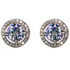 Stud Femelle Luxury Crystal White Zircon Oreilles Donny Rose Gold Silver Color Round Vintage Vintage pour les femmes 230814