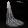 Bruids sluiers bruiloft eenvoudige tule witte ivoor twee lagen lagen rand rand bruid accessoires 75 cm korte vrouwen sluier met kam