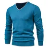 Men's Sweaters Business Cashmere Sweater Casual Autumn Winter Warm Pullovers Top High Quality Cotton Classic Knitted V-neck Male