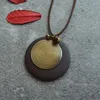 Pendant Necklaces Wood Alloy Women Necklace Portable Round Spiral Ethnic Style Decorative Girls Ladies Birthday Gift