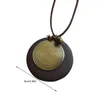 Pendant Necklaces Wood Alloy Women Necklace Portable Round Spiral Ethnic Style Decorative Girls Ladies Birthday Gift