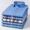 Camisas casuais masculinas 60%de manga longa de algodão para homens Slim Fit formal camisa lisada listrada slingle slingle tops itens roupas