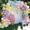 Decoração guirlanda balões pastel para aniversário bebê chá de panela decorações de fundo de cabine de foto