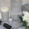 Flores decorativas 1pcs 900cm 12cm de malha de diamante Bling Bling Ribbon Roll Fita Tulle Crystal Cake Decor de Decoração de Casamento Supplies6zhh195