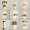 Wall Lamps Modern Gold Luxury Crystal Wall Lamp Bedroom Bedside Lamp Room Living Room Hotel Corridor LED Wall Lamp Wall Sconce HKD230814