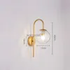 Wall Lamps Modern Indoor Minimalist GoldenBlack Wall Lamp Glass Bulb E27 Bedside Lamp Room Living Room Aisle Lighting Decoration Luminaires HKD230814