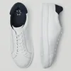 Klänningskor stil platt sula mäns äkta läder vita blandade färger casual laceup sneakers zapatillas hombre loafers 230812