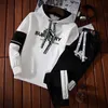 Herren -Kapuze -Sweatshirt Hoodies+ Hosen 2 PCs Sets Winter Luxus Tracksuit Designer Stoff High Fashion Hoodie Set Sports Anzüge HKD230725