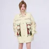 Women's Jackets 2023 Autumn Coat For Women Design Sense Niche Chinese Style Embroidery Loose Single Breasted Lapel Collar