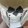 Partymasken Vollkopf -Schädelmaske Skelett Kopfbedeckung Carnival Erwachsener Realistc Anonyme Halloween Anime Horror Helm beweglicher Mund Jaw 230814