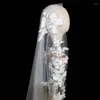 Veaux de mariée longue appliques en dente