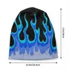 Boinas Blue Fire Racing Flames Beanie Cap Unissex Winter Harm Bonnet Homme Tornando chapéus Hip Hop Skullies Feins Caps