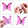 ملصقات الجدار 12/24pcs LifeLike 3D Butterfly Butterfly Luminous Home Home Decor