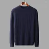 Men's Sweaters Autumn/Winter Pure Cashmere Clothing Round Neck Solid Twisted Flower Pullover Simple And Warm Sweater