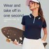 Frauenpolos Frühlings- und Sommerfarbekontrast Halbzip Yoga kurzärmelig Nackt flacher Maschinenausschnitt T-Shirt Loose Sports Top