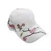 Ballkappen Hochwertige Baumwoll -Baseballhüte für Frauen Pflaumenblüten Stickerei Blumenhip Hop Casual Snapback Geschenke