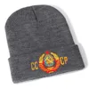 Beanie/Skull Caps Russian CCCP Embroidery Cotton Casual Beanies for Men Women Knitted Winter Hat Solid Color Hip-hop Skullies Hat Unisex Cap