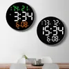 Decorative Objects Figurines 10 inch Digital Led Wall Clock Calendar with Alarms Temperature Thermometer and Humidity Home Living Room Decoration 230812