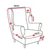 Velvet Stretch Wing Chair Covers Children Size High Back Armchair Covers Elastic Non Slip Kid Single Sofa Slipcovers