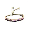 Charm Bracelets Purple Zircon Crystal Bracelet Women's Friend Light Luxury Small Group Handstring Exquisite