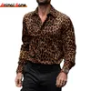 Men s Casual Shirts Mens Long Sleeve Fashion Leopard Design Print Dress Shirt 230814