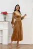 Ethnic Clothing Middle East Arab Muslim Dress Dubai Abaya Turkey Elastic Velvet For Women Moroccan Kaftan Robe Elegante Femme