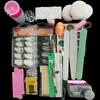 Kit per unghie acrilico, set liquido per chiodo in polvere, kit per nail art intagliato in cristallo a spazzola per unghie, set completo di manicure