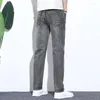 Men's Jeans Summer Dairly Wear Men Jean Stretch Slim Fit Pants Gray Straight Leg Trousers Spring Denim Clothing